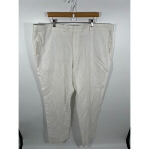 Vitali Mens 100% Linen Pants 23x33 White Resort Beach Coastal Euro Summer